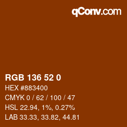 Color code: RGB 136 52 0 | qconv.com