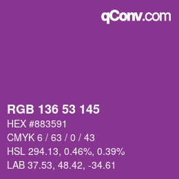 Color code: RGB 136 53 145 | qconv.com