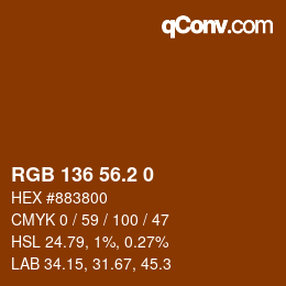 Color code: RGB 136 56.2 0 | qconv.com