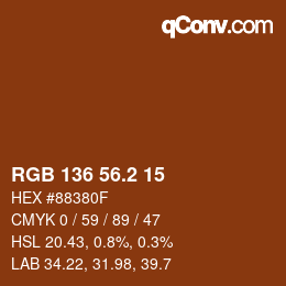 Color code: RGB 136 56.2 15 | qconv.com