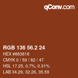 Color code: RGB 136 56.2 24 | qconv.com