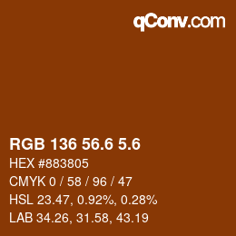 カラーコード: RGB 136 56.6 5.6 | qconv.com