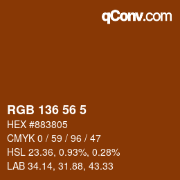 Color code: RGB 136 56 5 | qconv.com