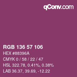 Color code: RGB 136 57 106 | qconv.com