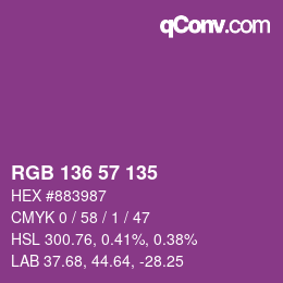 Color code: RGB 136 57 135 | qconv.com