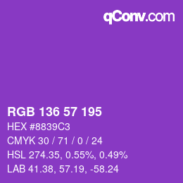 Color code: RGB 136 57 195 | qconv.com