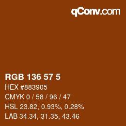 Color code: RGB 136 57 5 | qconv.com
