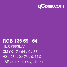 Color code: RGB 136 59 164 | qconv.com