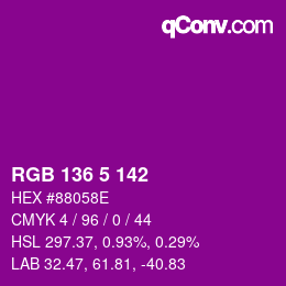 Código de color: RGB 136 5 142 | qconv.com