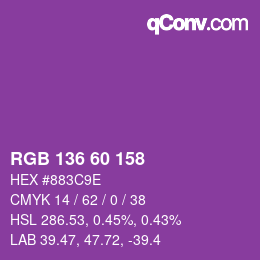 カラーコード: RGB 136 60 158 | qconv.com