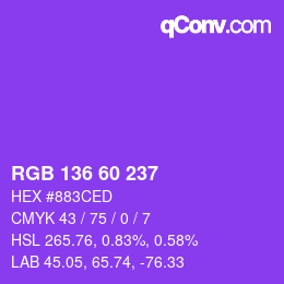 カラーコード: RGB 136 60 237 | qconv.com
