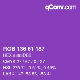 Color code: RGB 136 61 187 | qconv.com
