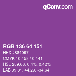 Color code: RGB 136 64 151 | qconv.com