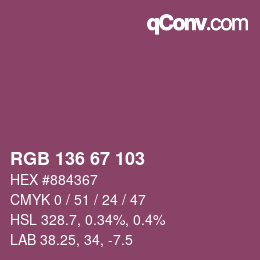 Color code: RGB 136 67 103 | qconv.com