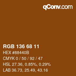 Color code: RGB 136 68 11 | qconv.com