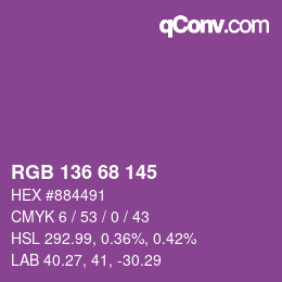 Color code: RGB 136 68 145 | qconv.com