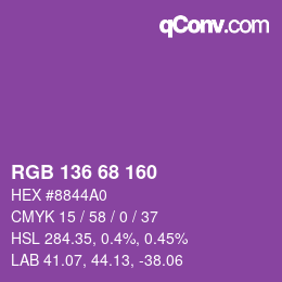 Color code: RGB 136 68 160 | qconv.com