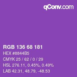 Color code: RGB 136 68 181 | qconv.com