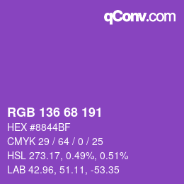 Color code: RGB 136 68 191 | qconv.com