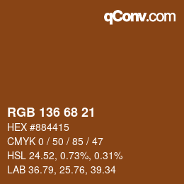 Color code: RGB 136 68 21 | qconv.com