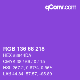 Color code: RGB 136 68 218 | qconv.com