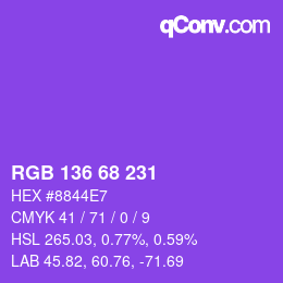 Color code: RGB 136 68 231 | qconv.com