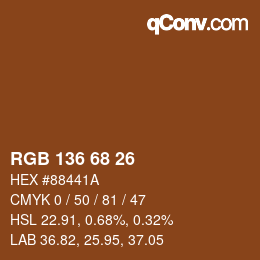 Farbcode: RGB 136 68 26 | qconv.com