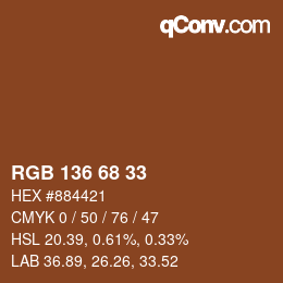 Color code: RGB 136 68 33 | qconv.com