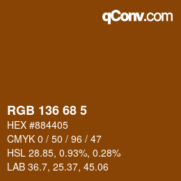 Color code: RGB 136 68 5 | qconv.com