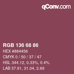 Color code: RGB 136 68 86 | qconv.com