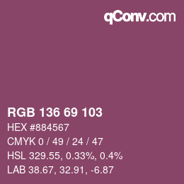 Color code: RGB 136 69 103 | qconv.com