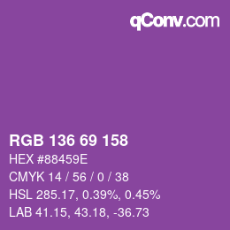 Color code: RGB 136 69 158 | qconv.com