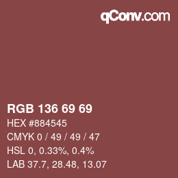 Color code: RGB 136 69 69 | qconv.com