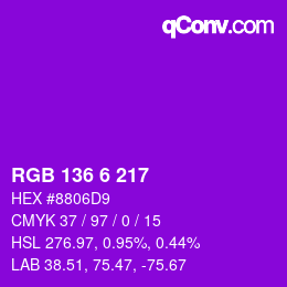 Color code: RGB 136 6 217 | qconv.com