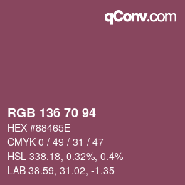 Código de color: RGB 136 70 94 | qconv.com