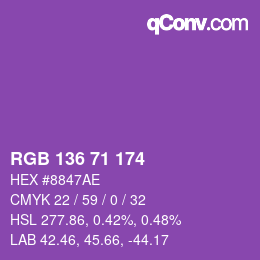 Color code: RGB 136 71 174 | qconv.com