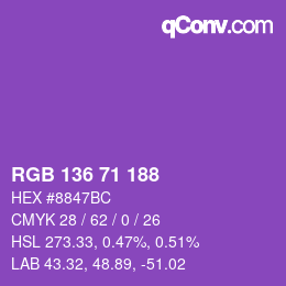 Color code: RGB 136 71 188 | qconv.com