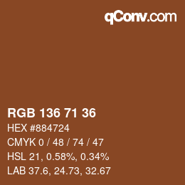 Color code: RGB 136 71 36 | qconv.com