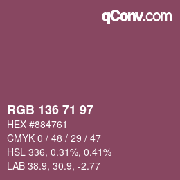 Color code: RGB 136 71 97 | qconv.com