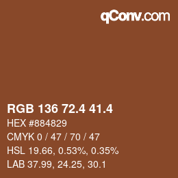 カラーコード: RGB 136 72.4 41.4 | qconv.com