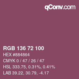 Color code: RGB 136 72 100 | qconv.com