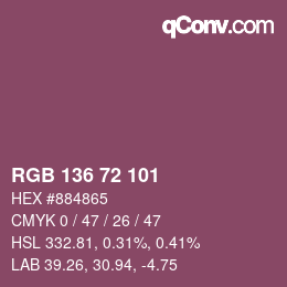 Color code: RGB 136 72 101 | qconv.com