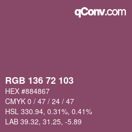 Farbcode: RGB 136 72 103 | qconv.com