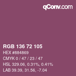 Color code: RGB 136 72 105 | qconv.com