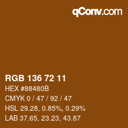 Color code: RGB 136 72 11 | qconv.com