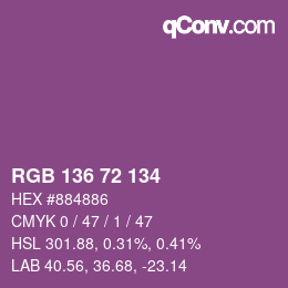 Color code: RGB 136 72 134 | qconv.com