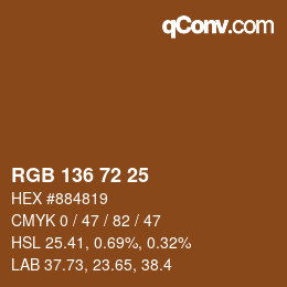Color code: RGB 136 72 25 | qconv.com