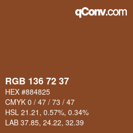 Color code: RGB 136 72 37 | qconv.com