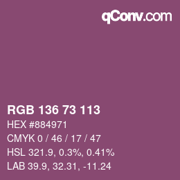 Código de color: RGB 136 73 113 | qconv.com