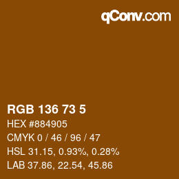 Color code: RGB 136 73 5 | qconv.com